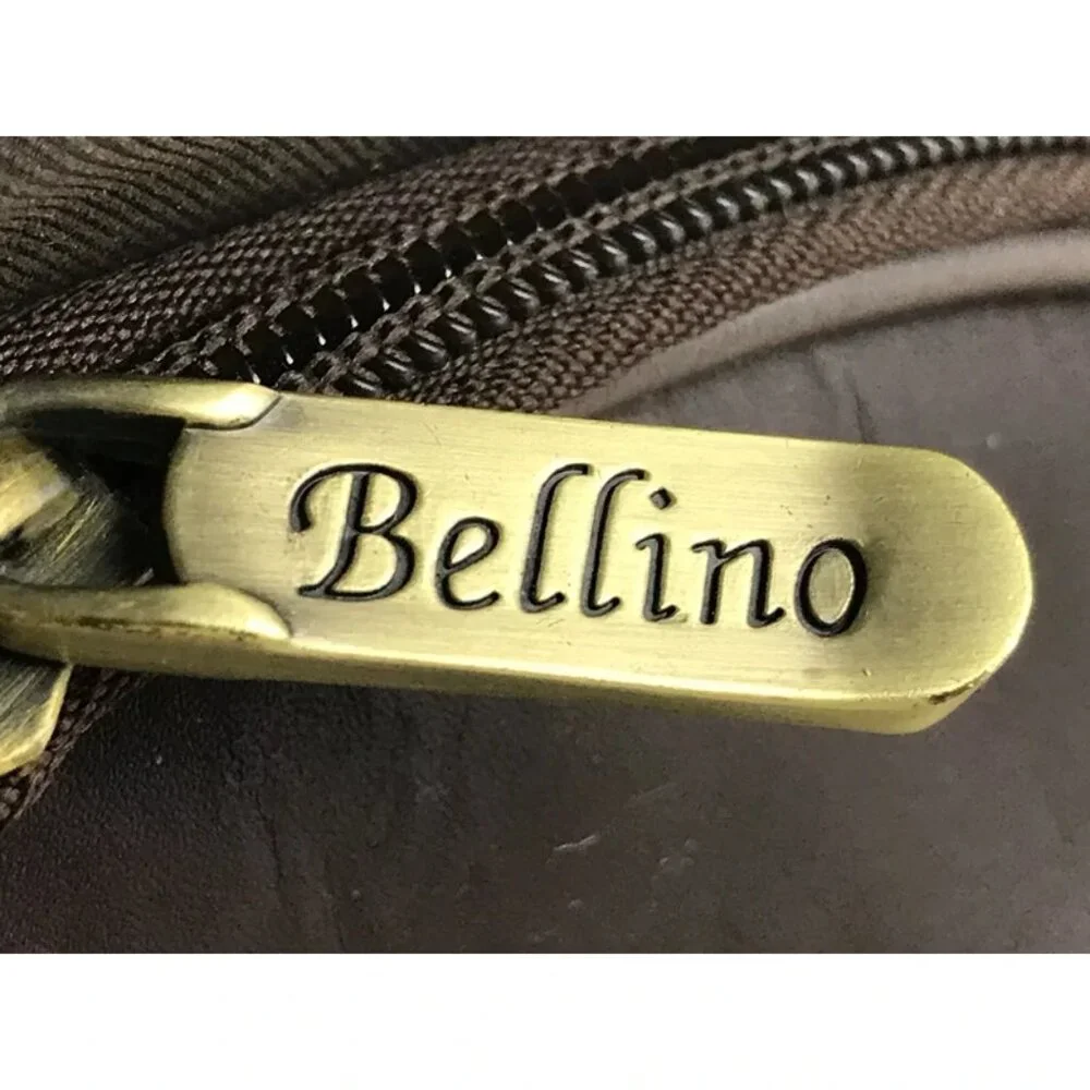 Bellino Unisex Adults Brown Inner Dividers Zipper Shoulder Strap Laptop‎ Bag